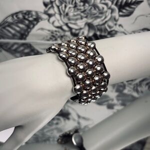 Uno de 50 “Emotions” Silver Bead & Brown Leather Cord 7” Bracelet, New w/ Tags